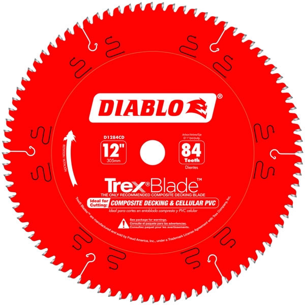 Diablo FRE-D1284CDC Trex Blade 12in X 84T Composite Material / Plastics