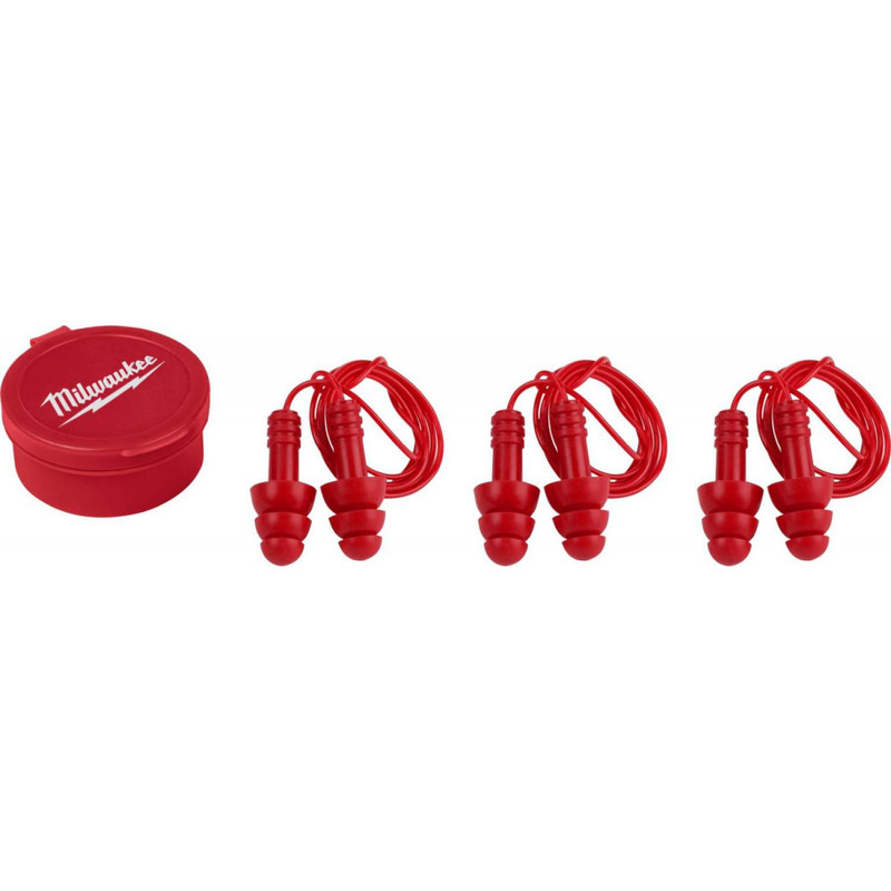 Milwaukee MIL-48-73-3151 Ear Plugs Reusable Corded - 3 Pack