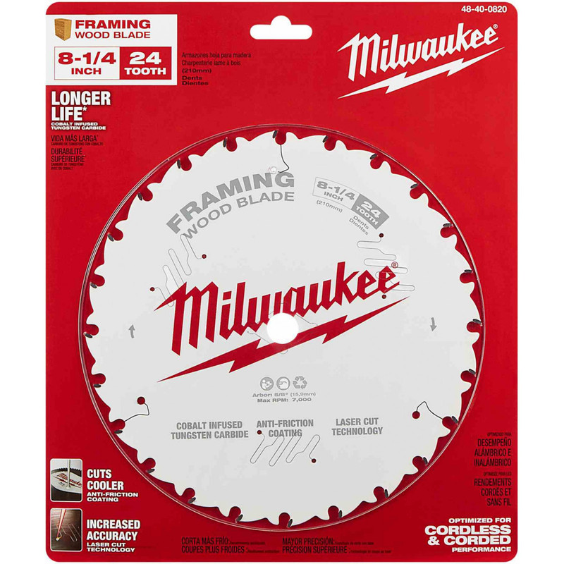 Milwaukee MIL-48-40-0820 8-1/4in 24T Framing Circular Saw Blade