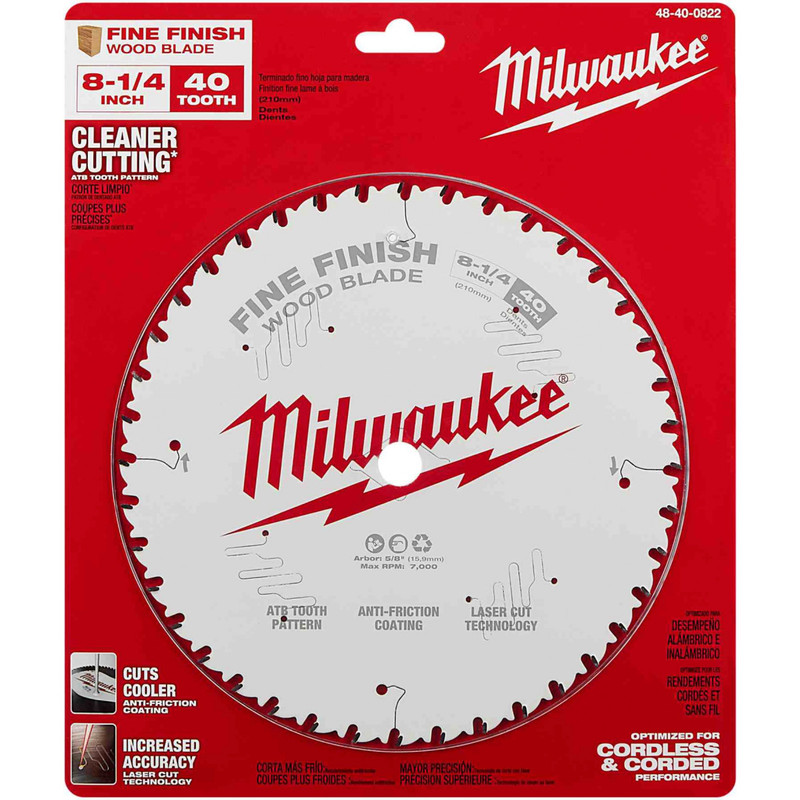 Milwaukee MIL-48-40-0822 8-1/4in 40T Fine Finish Circular Saw Blade