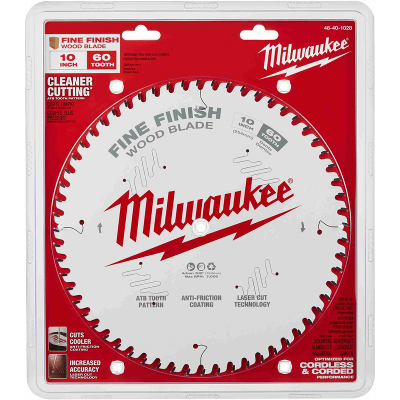 Milwaukee MIL-48-40-1028 10in 60T Fine Finish Circular Saw Blade
