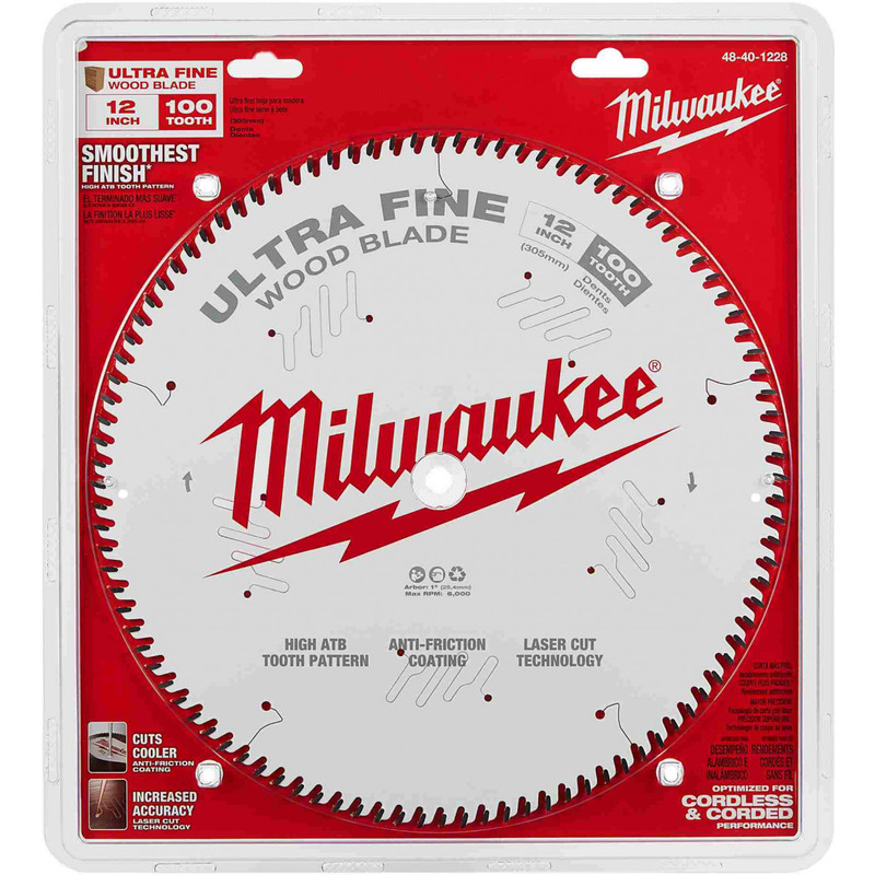 Milwaukee MIL-48-40-1228 12in 100T Ultra Fine Finish Circular Saw Blade