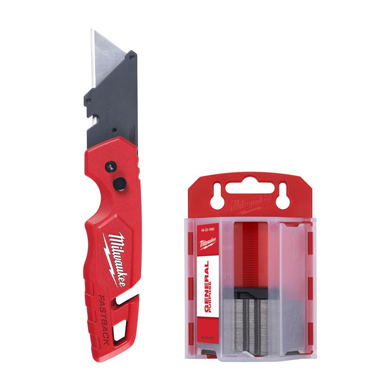 Milwaukee MIL-48-22-1504 FASTBACK Folding Utility Knife and Blades Set