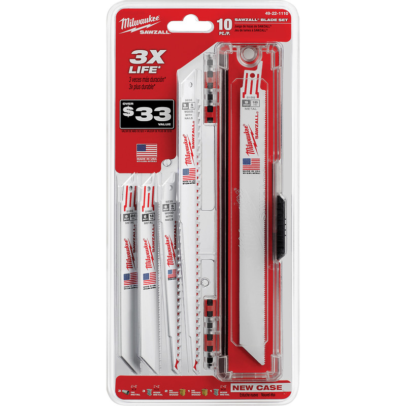 Milwaukee MIL-49-22-3310 10 Piece SAWZALL Blade Set