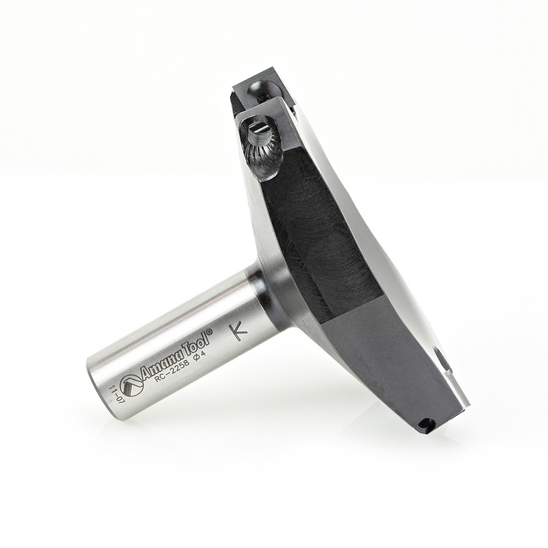 Amana AMA-RC2258 CNC Insert Carbide Spoilboard Surfacing, Rabbeting, FlyCutter, Slab Leveler and Surface Planer 4in Dia x 1/2in x 3/4in Shank Router Bit