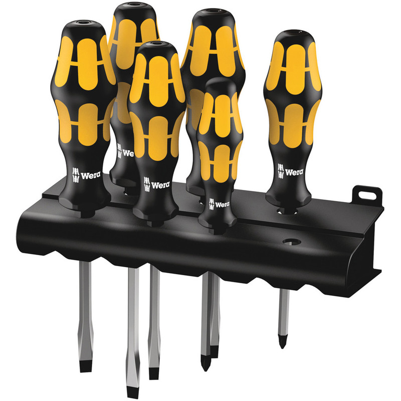 Wera Tools WERA-05018283001932 S/6 Screwdriver KraftForm Chiseldriver 6pc Set and Rack