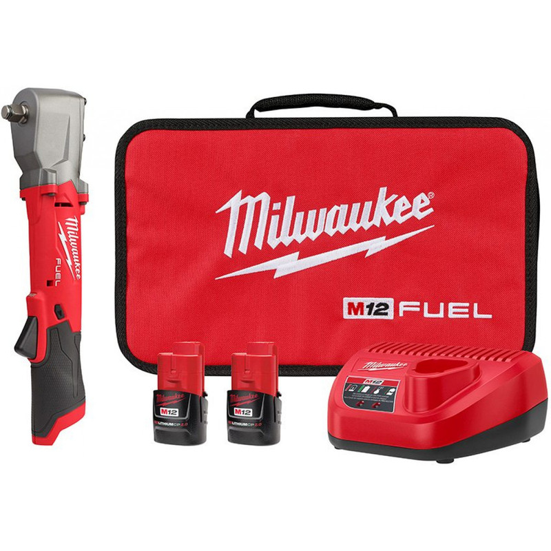 Milwaukee MIL-2565-22 M12 Fuel 1/2in Right Angle Impact Wrench With Friction Ring 2x CP2.0ah Kit