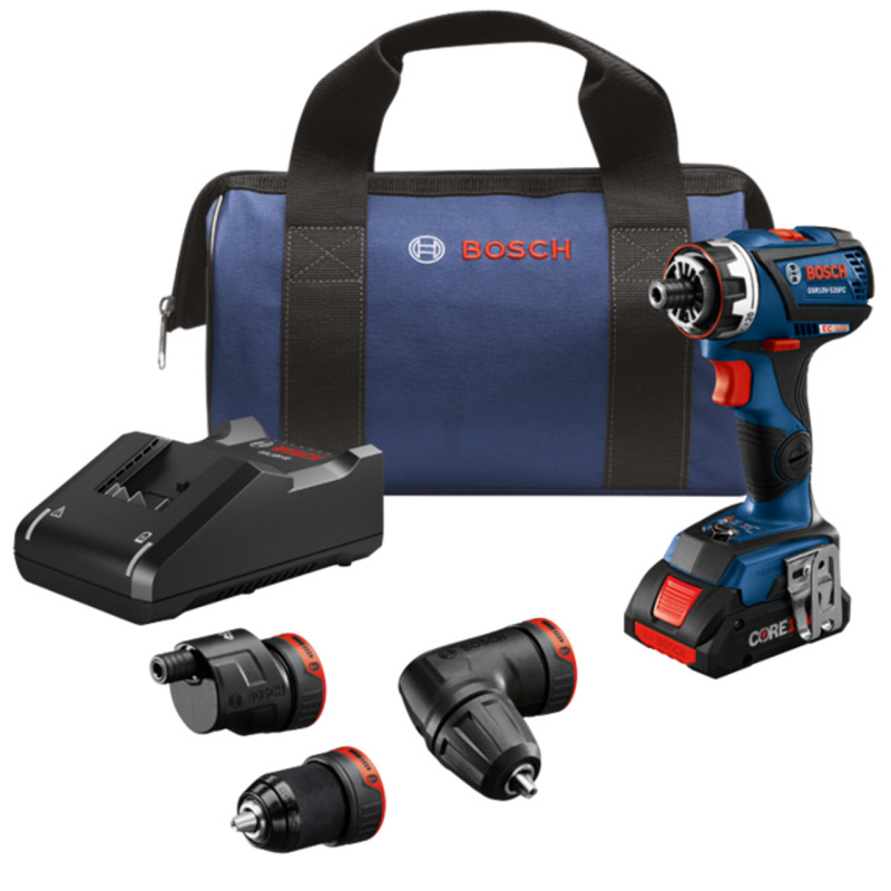 Bosch BOS-GSR18V-535FCB15 18V EC Brushless Flexiclick 5-in-1 Drill/Driver System with (1) CORE18V 4.0 Ah Battery