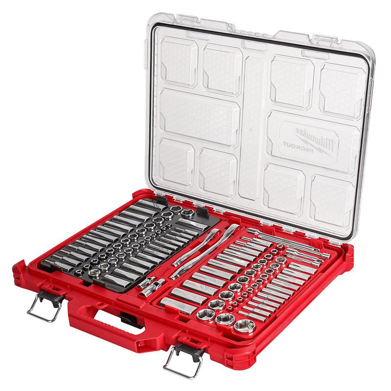 Milwaukee MIL-48-22-9486 1/4in and 3/8in 106pc Ratchet and Socket Set with PACKOUT Low-Profile Organizer