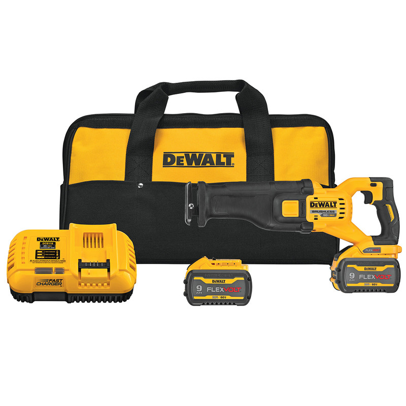 DEWALT DEW-DCS389X2 Flexvolt 60V MAX Brushless Cordless Reciprocating Saw 2x 9.0Ah Kit