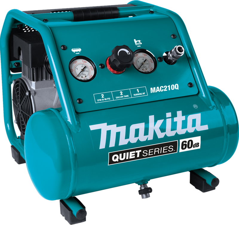 Makita MAK-MAC210Q Quiet Series, 1 HP, 2 Gallon, Oil-Free, Electric Air Compressor