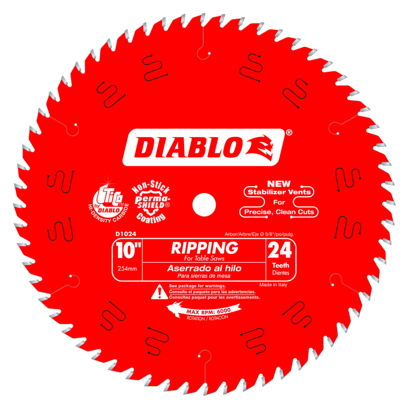 Diablo FRE-D1024X 10in X 24T Ripping Saw Blade