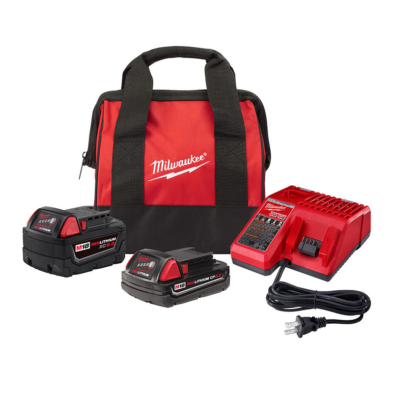 Milwaukee MIL-48-59-1850TPC M18 5Ah/2Ah Starter Kit with Bag