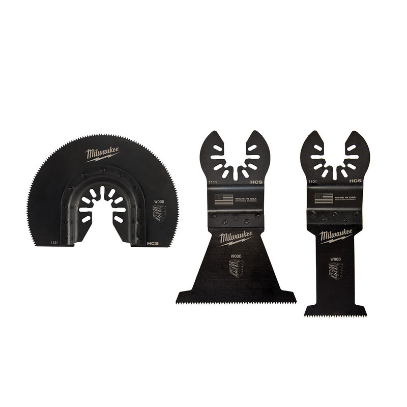 Milwaukee MIL-49-10-9004 OPEN-LOK Wood Cutting Multi-Tool Blade Variety Pack - 3Pc