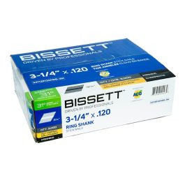 Bissett BIS-3112R120HDG-3M Stick Nails 3-1/4in x .120 31 Degree Ring Hot Dipped Galvanized 3M
