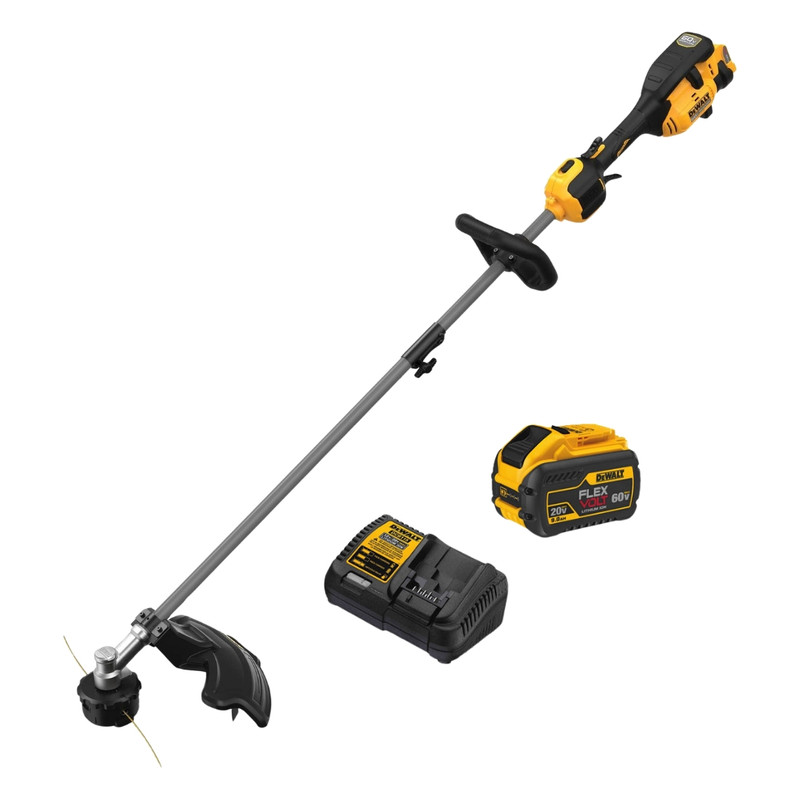 DEWALT DEW-DCST972X1 FLEXVOLT 60V MAX 17in Brushless Cordless Power Head Attachment Capable String Trimmer 9.0Ah Kit