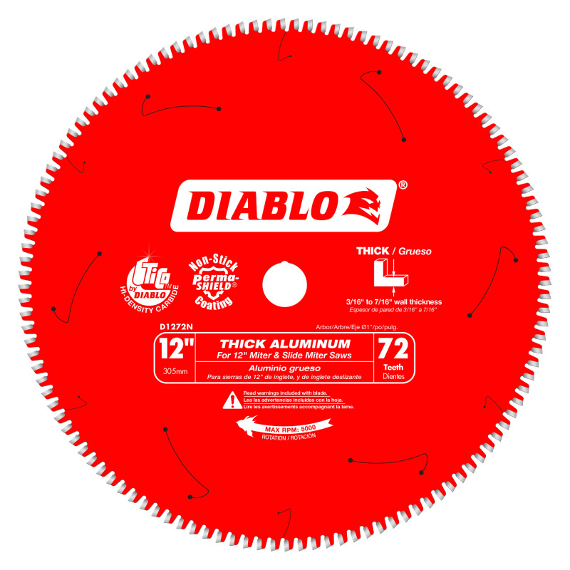 Diablo FRE-D1272N 12in X 72T Thick Aluminum Cutting Saw Blade