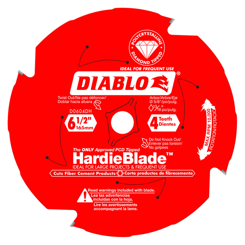 Diablo FRE-D0604DH 6-1/2in X 4 Tooth Fiber Cement Hardie Blade