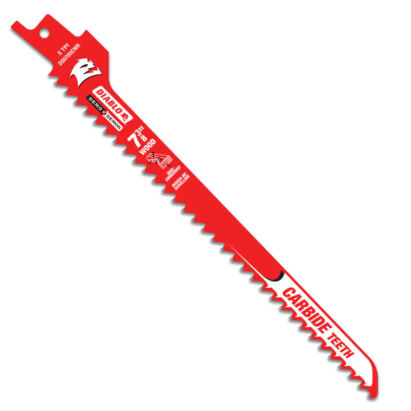 Diablo FRE-DS0705CWR3 7-3/8in Demo-Demon Rough-In/Scrolling Carbide Reciprocating Blade (3 pk)