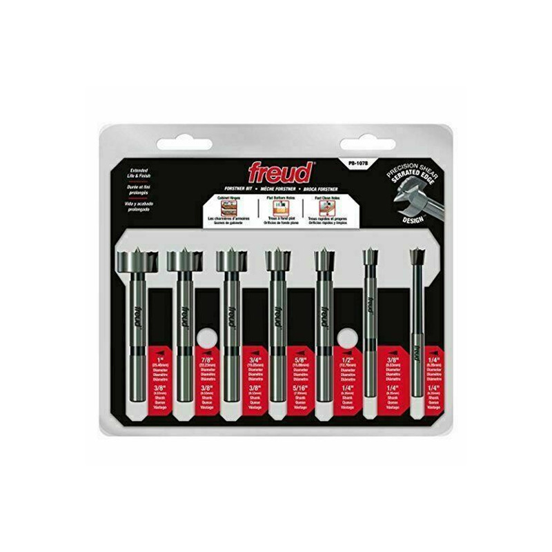 Freud FRE-PB-107B 7-pc Precision Shear Serrated Edge Forstner Drill Bit Set