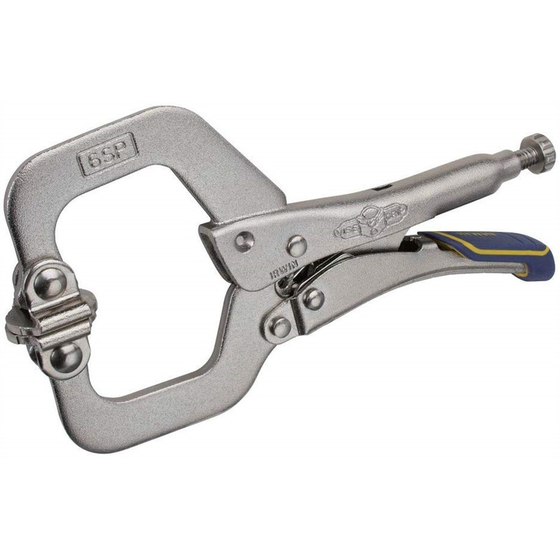 Irwin IRW-IRHT82587 Locking C-Clamp With Swivel Pads - Fast Release