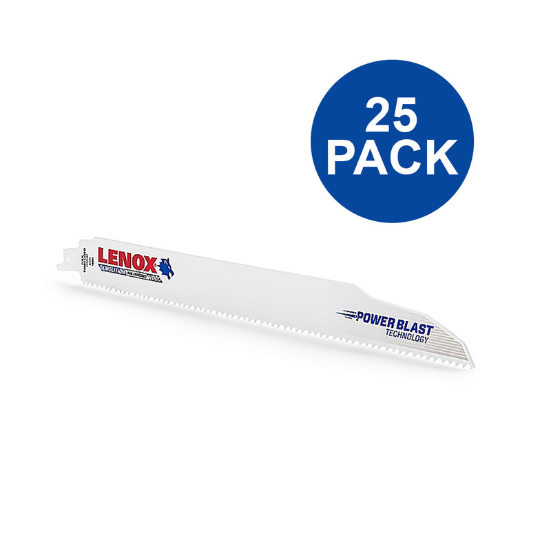 Lenox LEN-20485B106R 12in X 1in 6TPI Demolition Bi-Metal Wood Reciprocating Saw Blade (25pk)