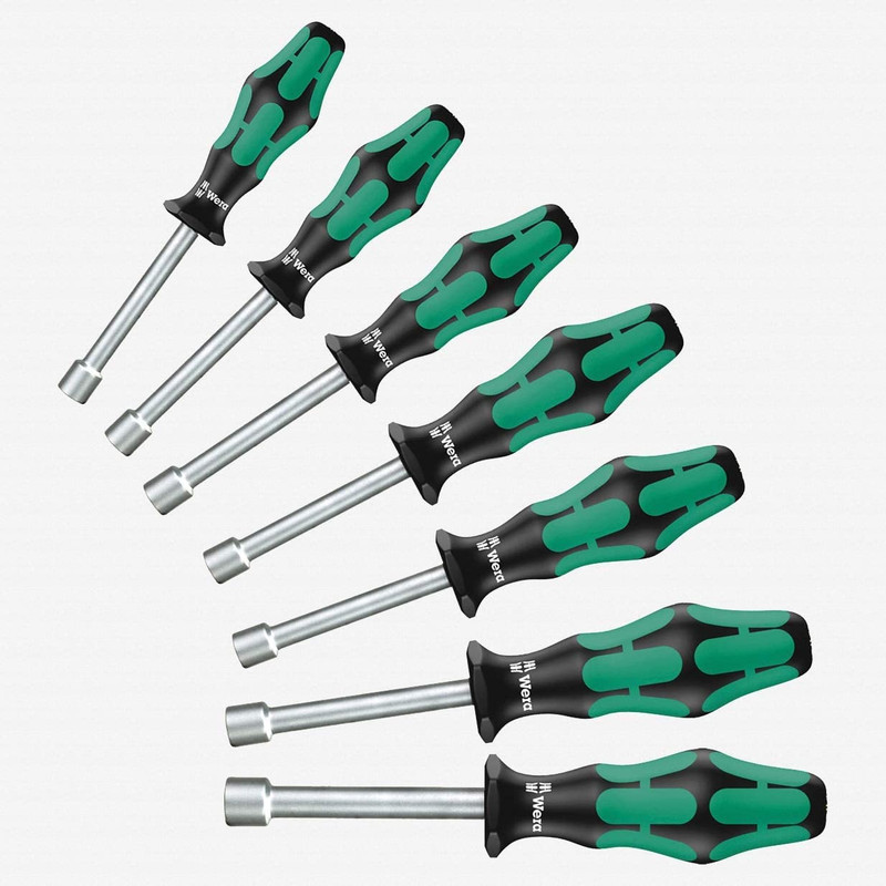 Wera Tools WERA-05345230001 7pc KraftForm Plus Hollow Shaft 3/16in - 1/2in Nut Driver Set