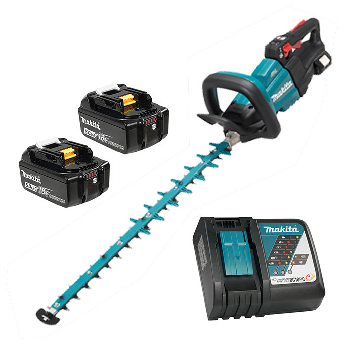 Makita MAK-DUH602RTE 24in 18V LXT Cordless Brushless Hedge Trimmer 2x 5.0Ah Kit