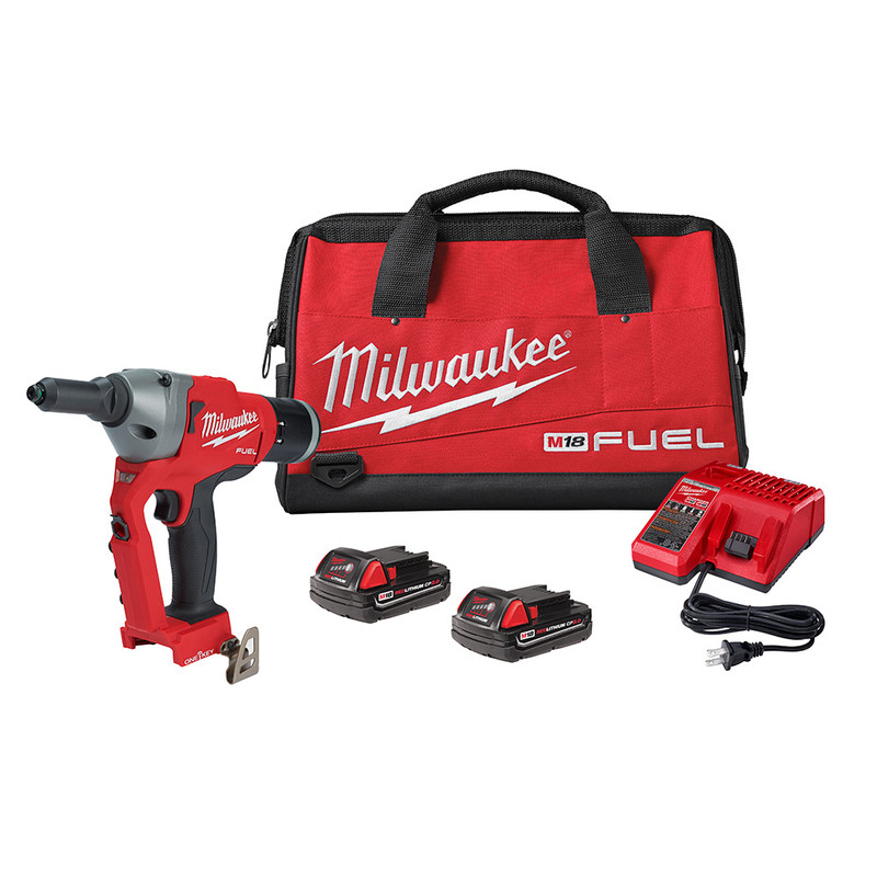 Milwaukee MIL-2660-22CT M18 FUEL 1/4in Blind Rivet Tool with ONE-KEY 2x CP2.0 Kit