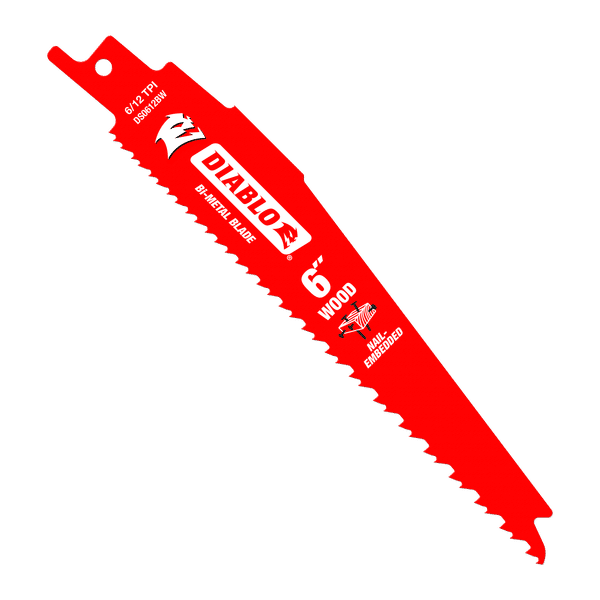 Diablo FRE-DS0612BWC 6in Bi-Metal Nail-Embedded Wood Reciprocating Saw Blade