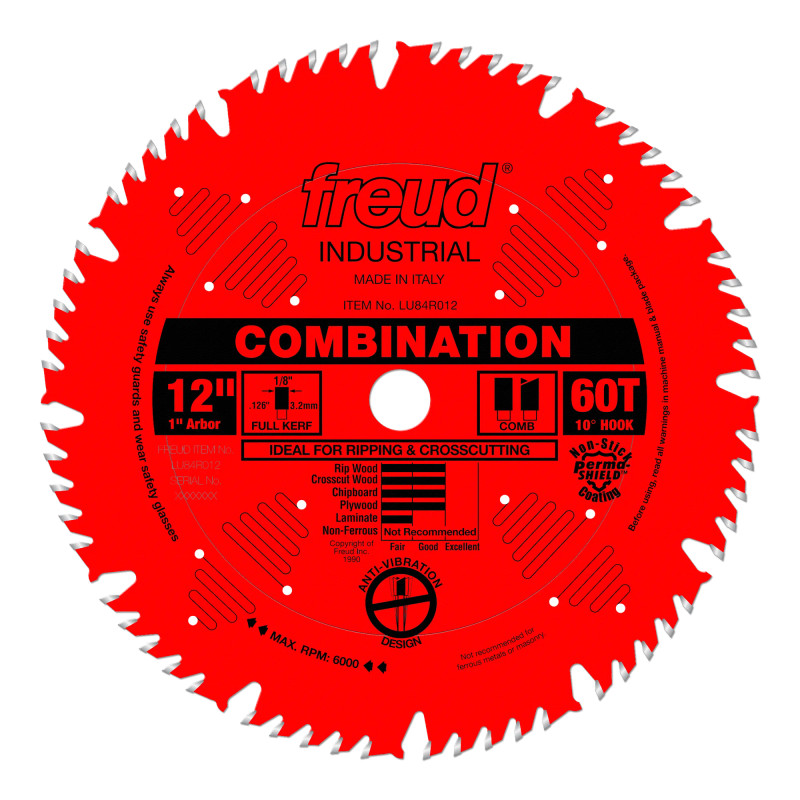 Freud FRE-LU84R012 12in X 60T Combination Saw Blade