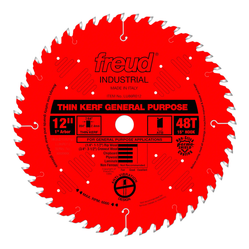 Freud FRE-LU86R012 12in X 48T Thin Kerf General Purpose Saw Blade