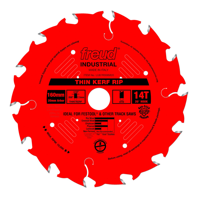 Freud FRE-LU87R006M20 160mm X 14T Thin Kerf Rip Blade