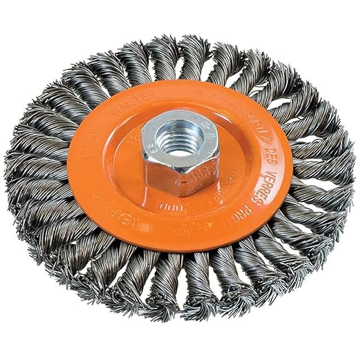 Walter Surface Technologies WAL-13L504 5in Wide Wheel Brush With Knot-Twisted Wires