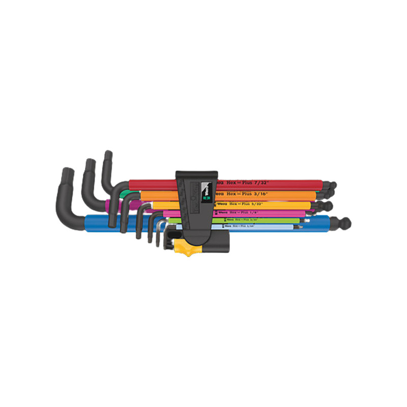 Wera Tools WERA-05022640001 950/9 Hex-Plus Multicolour Imperial 2 L-Key,BlackLaser, 9-Piece Set