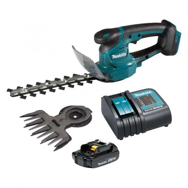 Makita MAK-DUM111SYX 4-5/16in 18V LXT Cordless Hedge Trimmer with Grass Shear Attachment 1.5Ah Kit