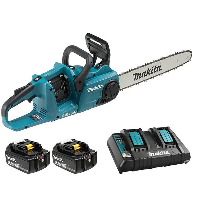 Makita MAK-DUC400PT2 16in 18Vx2 LXT Chainsaw 2x 5.0Ah Kit