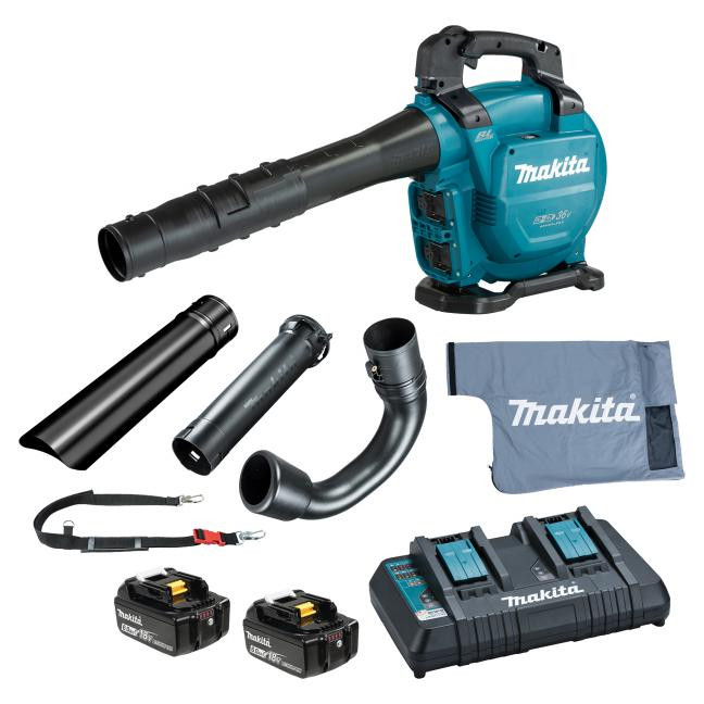 Makita MAK-DUB363PG2V 18VX2 LXT 2x6.0 Ah Kit Cordless Blower with Vacuum Attachment