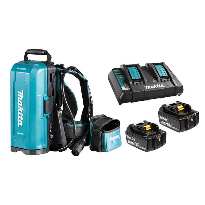 Makita MAK-PDC01X2 18V LXT Portable Backpack Power Supply 2x 5.0Ah Kit