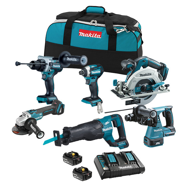 Makita MAK-DLX6109TX1 18V LXT 6-Tool 2x 5.0Ah Combo Kit