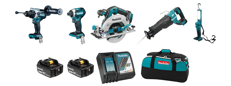 Makita MAK-DLX5083TX1 18V LXT 5-Tool 2x 5.0Ah Combo Kit