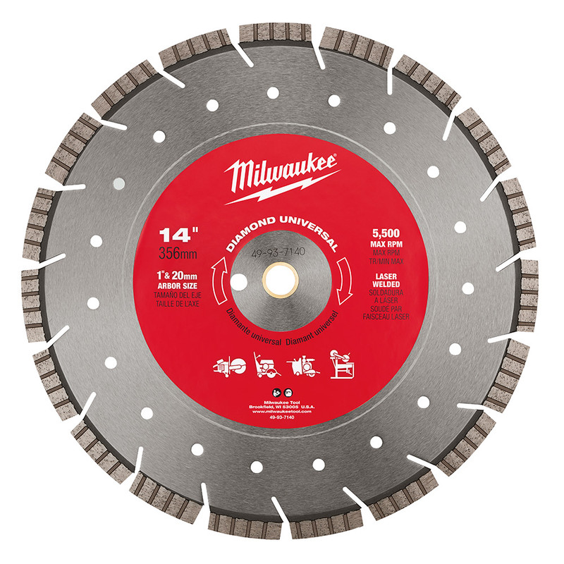 Milwaukee MIL-49-93-7140 14" Diamond Universal Segmented Turbo Blade