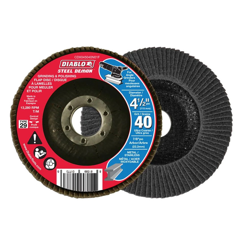 Diablo FRE-CDXXXXXXXN01F Steel Demon 4 1/2in Type 29 Grinder Flap Disc for Metal Grinding/Polishing