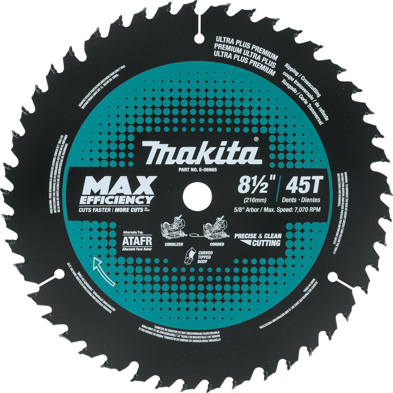 Makita MAK-E-06965 8-1/2in x 45T C/T Max Efficiency Miter Saw Blade