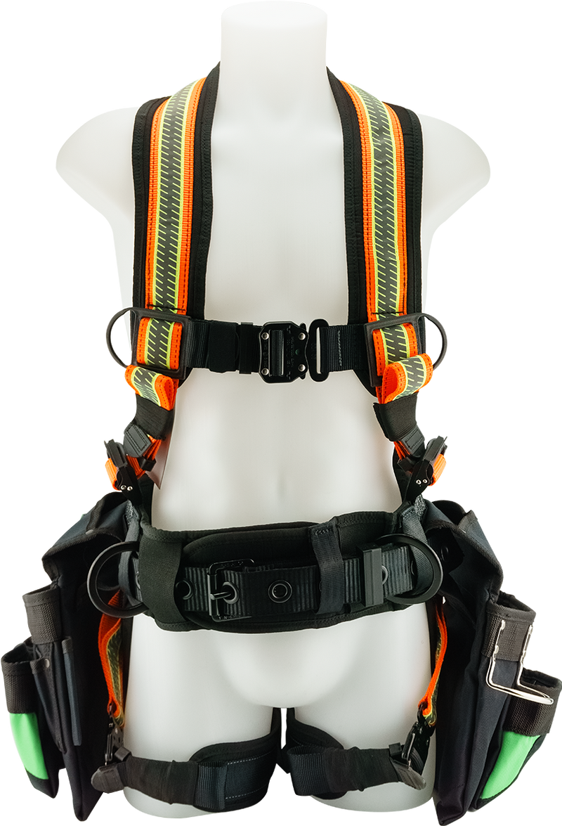 Primeline Tools PRIME-23-0XX Juggernaut Tru-Vis Utility Harness With Toolbags