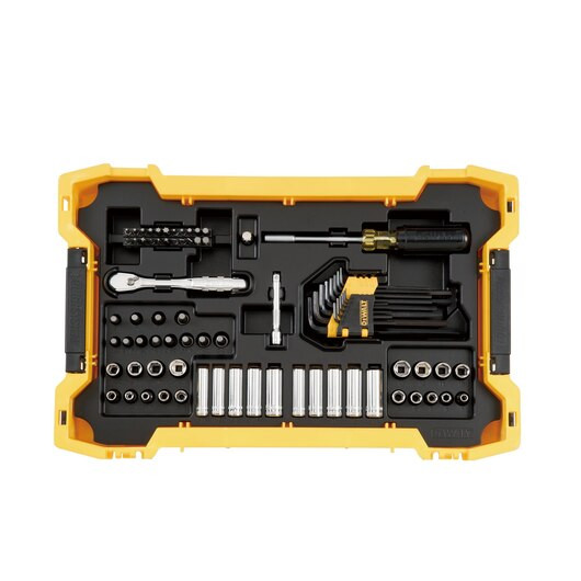 DEWALT DEW-DWMT45402 1/4in and 3/8in Mechanic Tool Set With ToughSystem 2.0 Tray & Lid (131 pc)