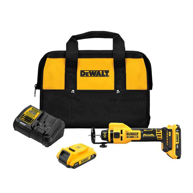 DeWalt DEW-DCE555D2 20V MAX Brushless Drywall Cut-Out Tool 2x 2.0Ah Kit