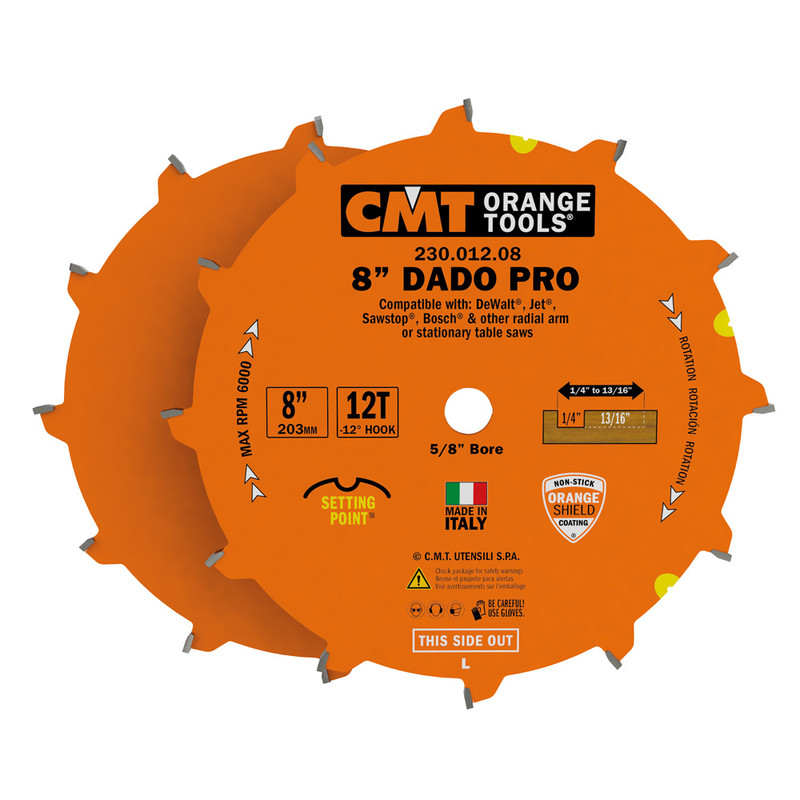 CMT Orange Tools CMT-23001208 8in x 12T Dado Pro Blade