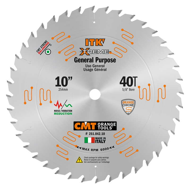 CMT Orange Tools CMT-25104210 10in x 40T General Purpose Wood Blade