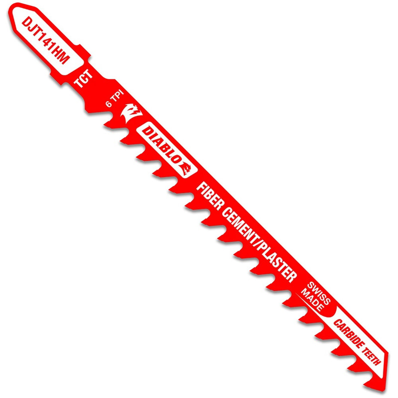 Diablo FRE-DJT141HM 4in X 6 TPI TCT T-Shank Fiber Cement / Plaster Jigsaw Blade